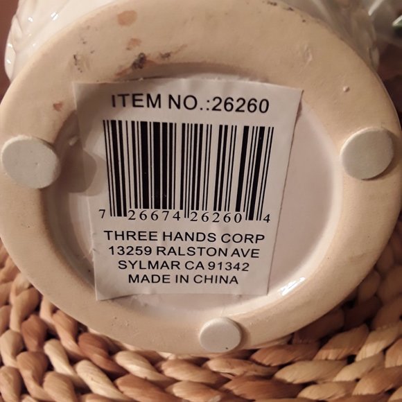 Ceramic Pitcher with Raised Floral Motif - Picture 7 of 7